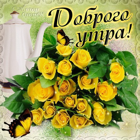 Желтые цветы с пожеланиями