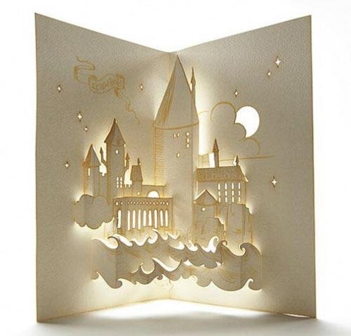 Замок Хогвартс киригами