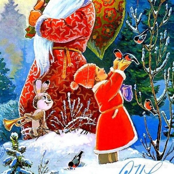 Новогодние открытки Владимира Зарубина художника