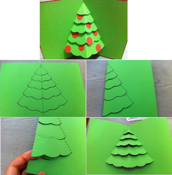 Новогодняя открытка своими руками для детей
