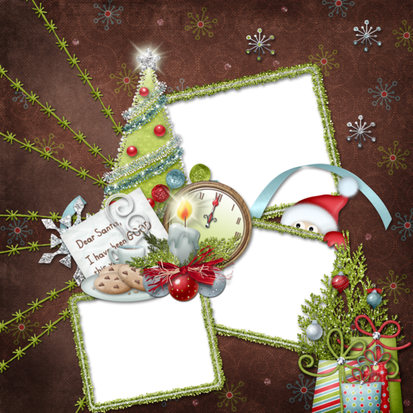 Новогодние рамки для фотоколлажа