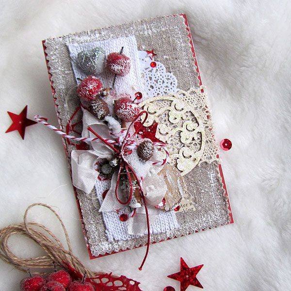 Новогодние открытки Скрапбукинг