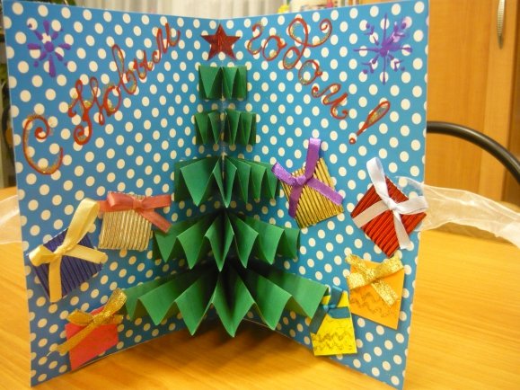 Открытка елка своими руками