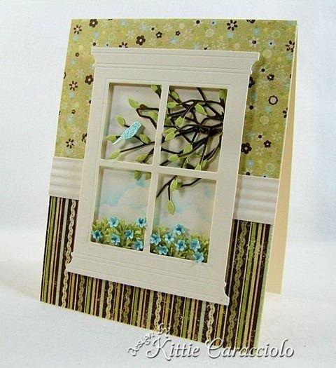 Скрапбукинг открытки с окошком