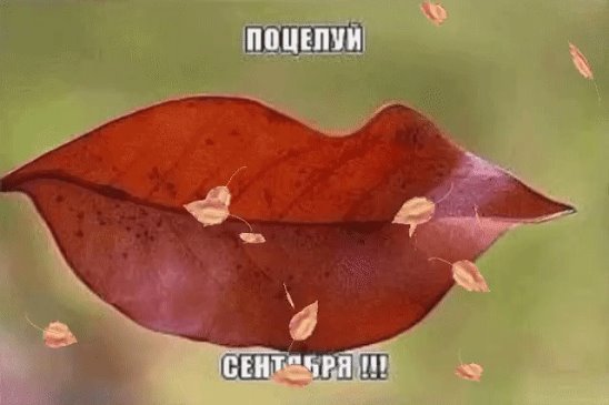 Осенний лист в виде губ