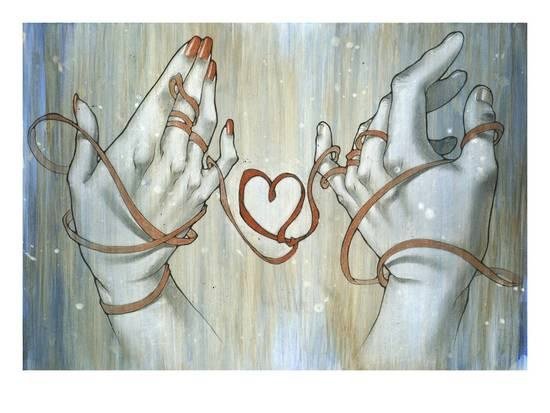 Открытка с узелком внутри мы связаны своими руками