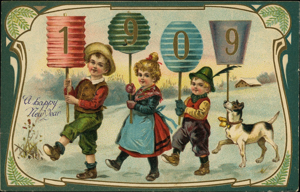 Старые новогодние открытки 19 век
