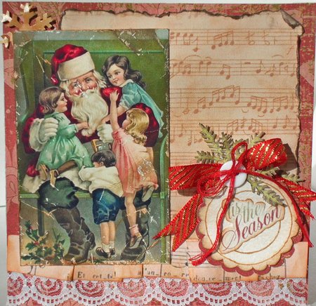 Винтажная Новогодняя открытка своими руками