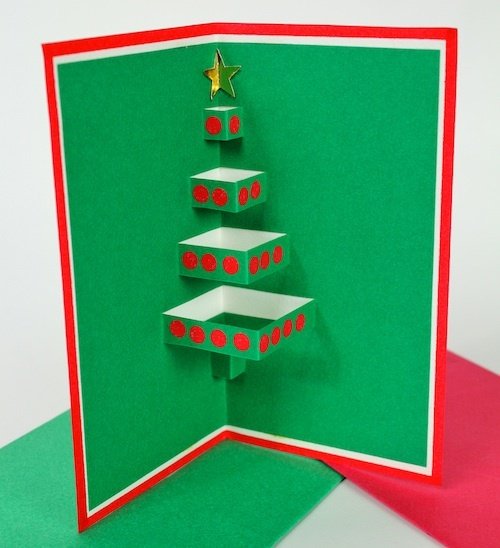 Раскладная открытка елка