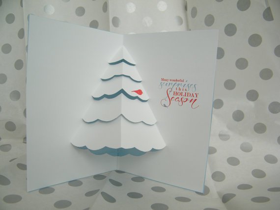 Открытка с объемной елочкой внутри