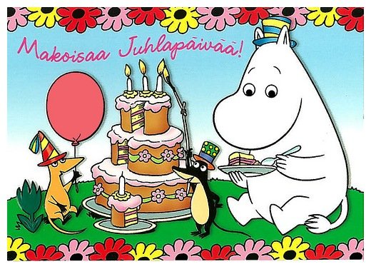 Поздравление с днем рождения на финском языке открытка