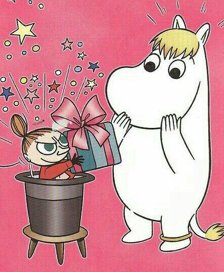 Открытка с днём рождения с Муми троллями