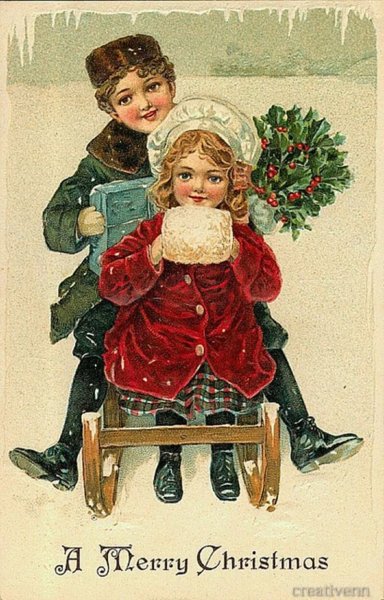 Старинные новогодние открытки