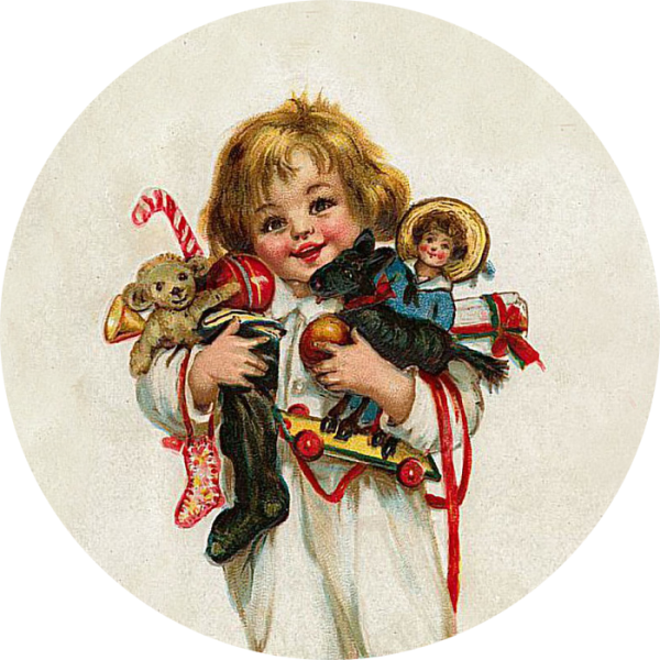 Дети на новогодних открытках ретро