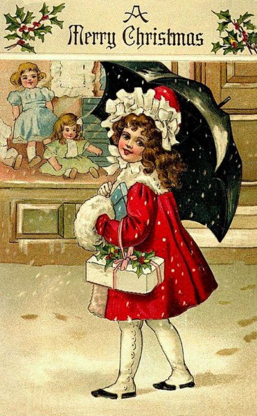 Рождественская открытка в стиле ретро