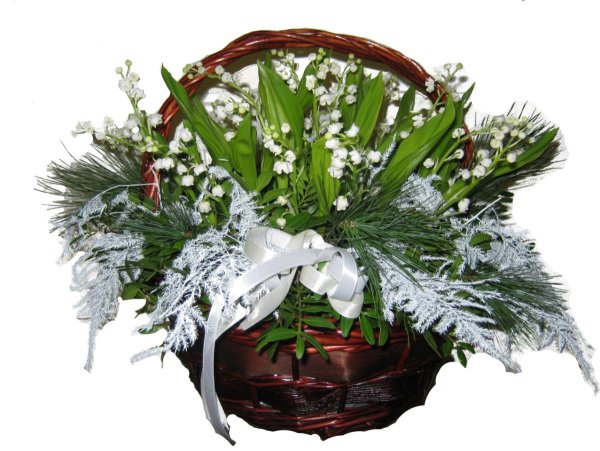 Новогодняя композиция с подснежниками