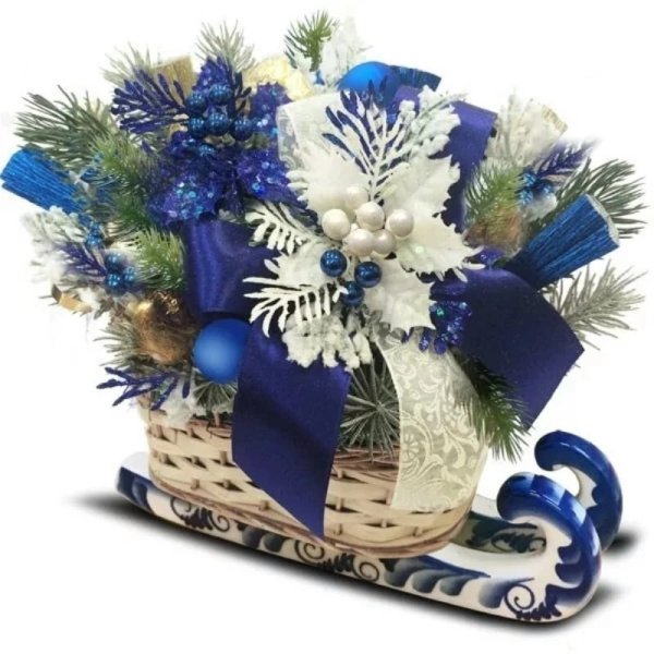 Синий новогодний букет