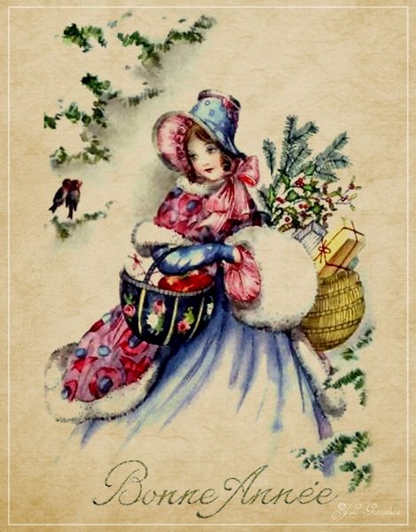 Зимние ретро открытки с детьми