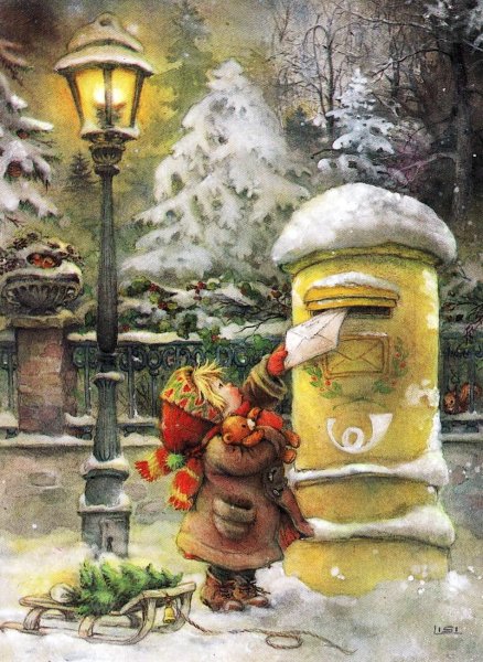 Зимние пейзажи для декупажа