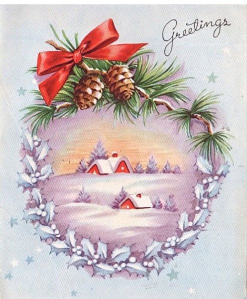 Рождественская открытка на французском