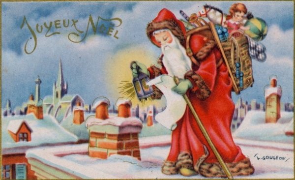 Новогодние открытки Франция