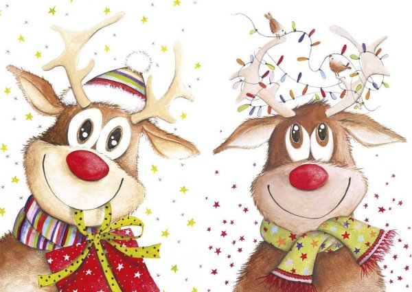 Новогодние открытки акварелью