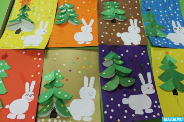 Зимняя аппликация в детский сад