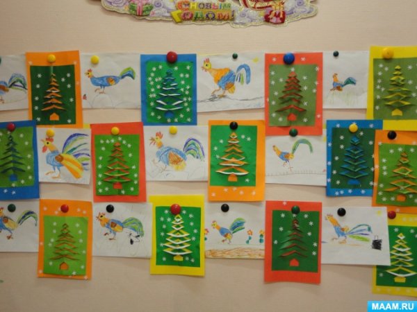 Новогодняя открытка средняя группа