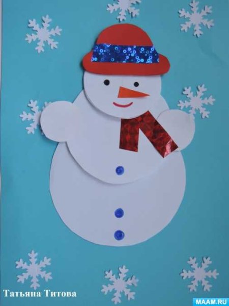 Аппликация на тему новый год