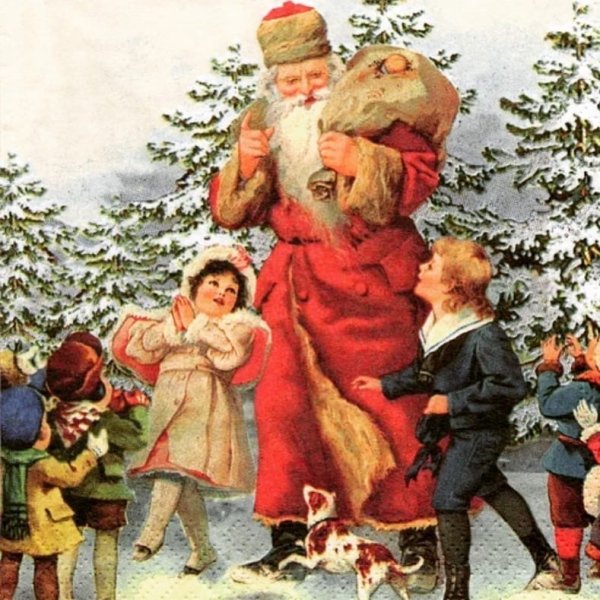 Новый год ретро елка с хороводом