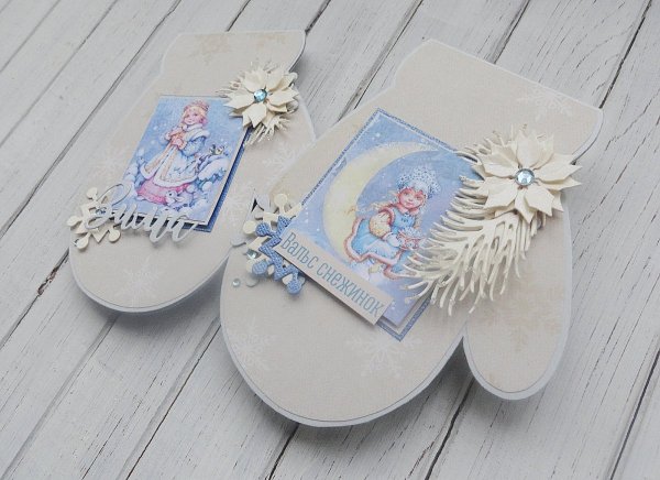 Открытка варежка