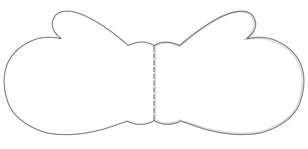 Открытка варежка шаблон