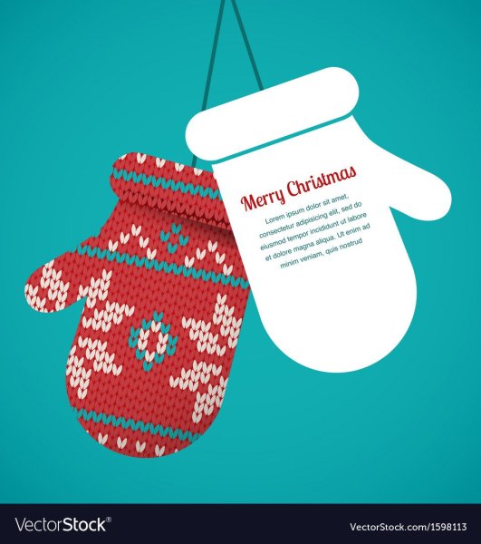 Открытка в форме рукавички