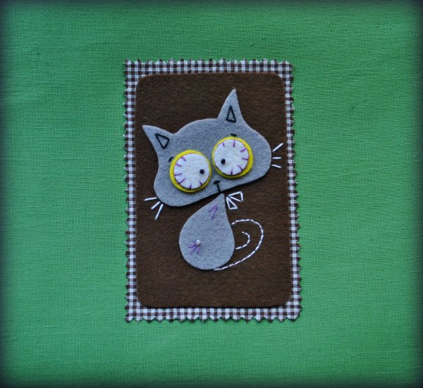 Панно котик из фетра