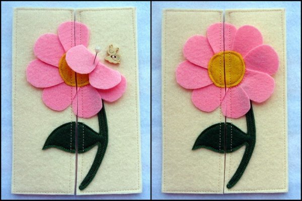 Цветы из фетра открытка
