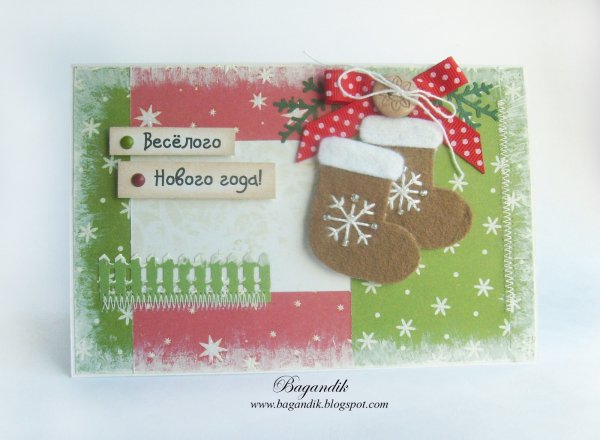 Открытка из фетра на новый год