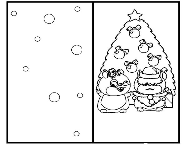 Новогодняя открыткакасскраска