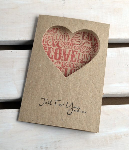 Мини открытка на крафтовой бумаге