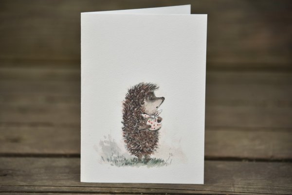 Открытка с ежом