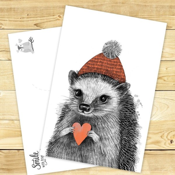 Ёжик в шапочке иллюстрации