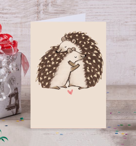 Открытка с ежом