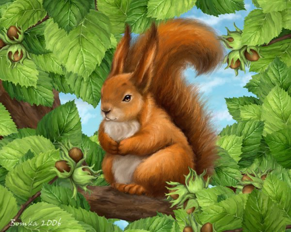 Новогодние открытки с белочкой