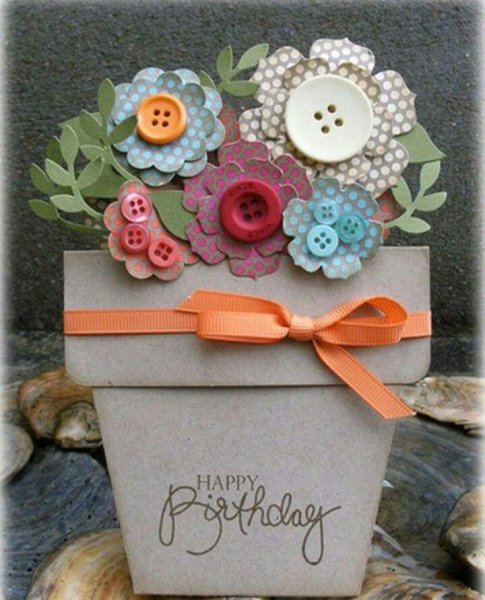 Открытка хенд мейд с днем рождения