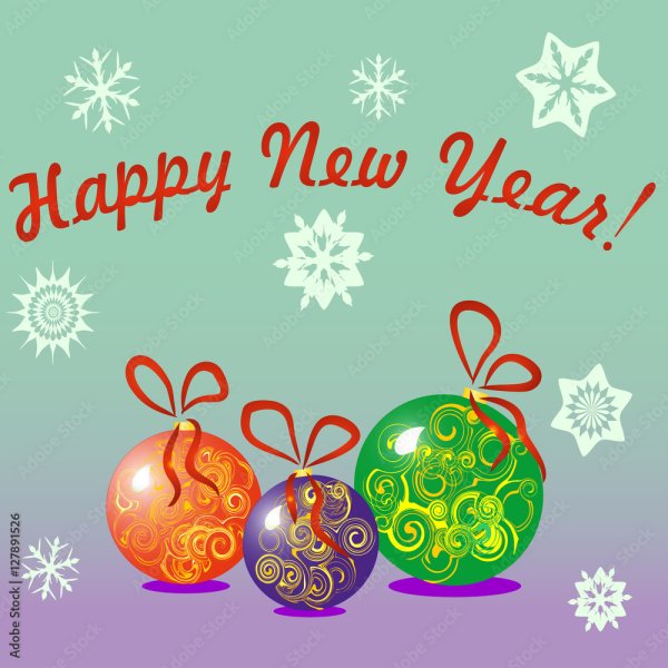 Открытка на новый год по английскому