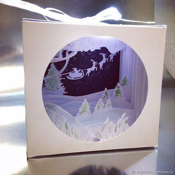 Новогодняя открытка тоннель мастер класс