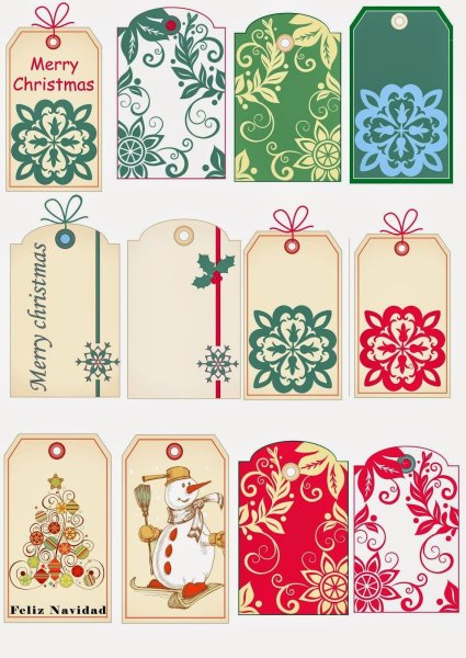 Бирки для подарков на новый год