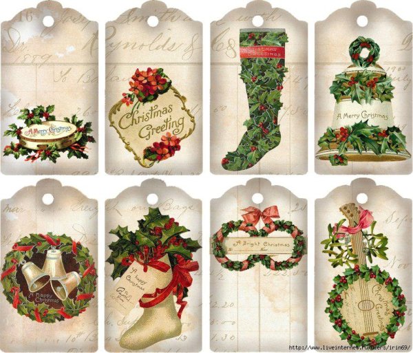 Бирки на новый год для подарков детские