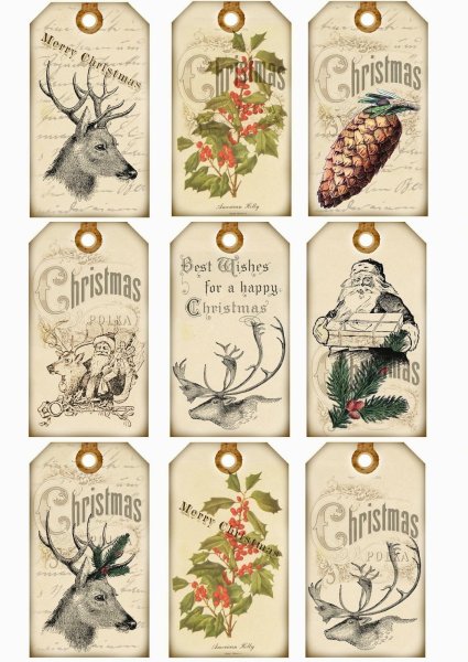 Бирочки для подарков черно белые