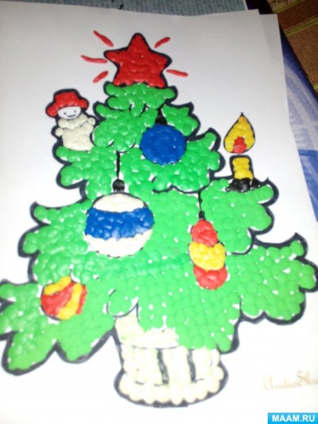 Пластилинография елочка