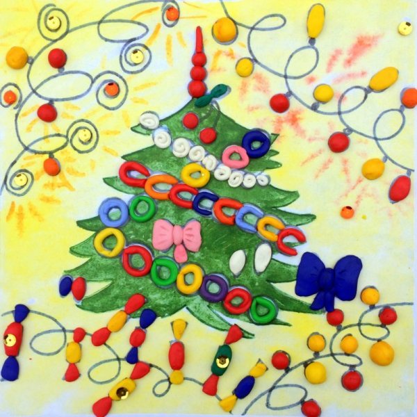 Аппликация Новогодняя елка